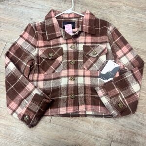 Plaid crop Button-Up Cardigan women’s flannel extra large, soft comfortable new!